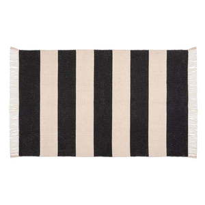 Čierno-béžová kúpeľňová podložka z recyklovanej bavlny Wenko Kasi, 50 x 80 cm vyobraziť
