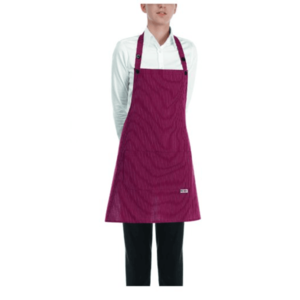 EGOCHEF Kuchárska zástera EGOchef DÁMSKA - Bordó jemné biele pásy 70x70 cm vyobraziť