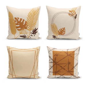 Oranžovo-béžové obliečky na vankúše v súprave 4 ks 43x43 cm - Minimalist Cushion Covers vyobraziť