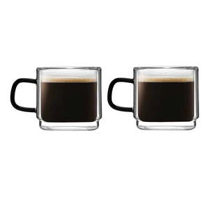 Sklenené hrnčeky v súprave 2 ks na espresso 80 ml Carbon – Vialli Design vyobraziť