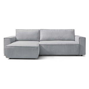 Svetlosivá menčestrová rozkladacia rohová variabilná pohovka Nihad – Bobochic Paris vyobraziť