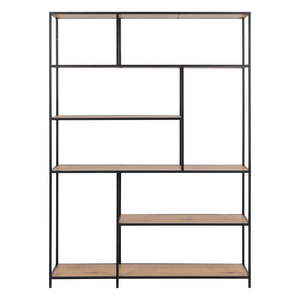 Knižnica v dekore duba v čierno-prírodnej farbe 135x185 cm Seaford – Actona vyobraziť