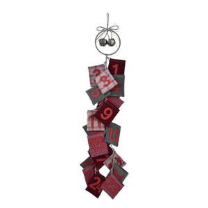 Červený závesný adventný kalendár z vlny Ego Dekor Advent, výška 77 cm vyobraziť