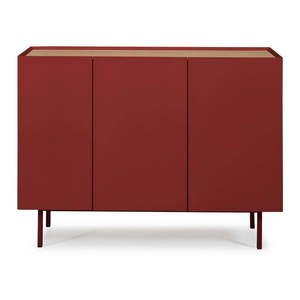 Červená nízka komoda v dekore duba 110x85 cm Arista – Teulat vyobraziť