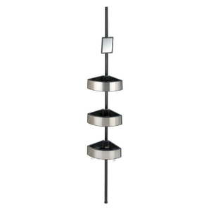Teleskopická rohová polica do sprchy Wenko Prea Silver/Black, 27 × 20 cm vyobraziť