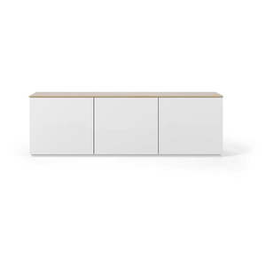 Biela komoda s doskou v dekore dubového dreva TemaHome Join, 180 x 57 cm vyobraziť