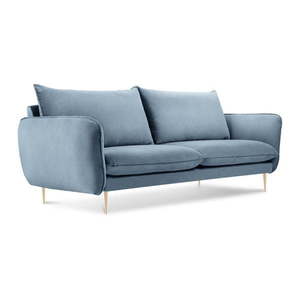 Bledomodrá zamatová pohovka Cosmopolitan Design Florence, 160 cm vyobraziť