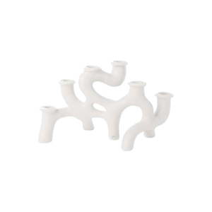 Biely polyresinový svietnik Swirls - PT LIVING vyobraziť