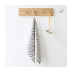 Ľanová utierka 45x65 cm Thin Black Stripes – Linen Tales vyobraziť