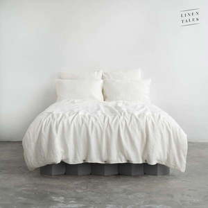 Biele ľanové obliečky na jednolôžko 140x200 cm White – Linen Tales vyobraziť