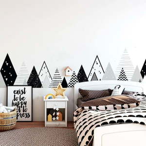 Detská samolepka na stenu Ambiance Scandinavian Giant Mountains Chica, 180 x 45 cm vyobraziť