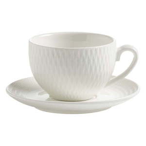 Biely porcelánový hrnček s tanierikom Maxwell & Williams Diamonds, 100 ml vyobraziť