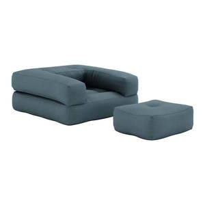 Rozkladacie kreslo s modrým poťahom Karup Design Cube Petrol Blue vyobraziť