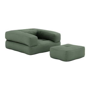 Rozkladacie kreslo so zeleným poťahom Karup Design Cube Olive Green vyobraziť