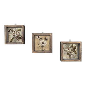 Súprava 3 nástenných obrazov Vintage, 15 × 15 cm vyobraziť