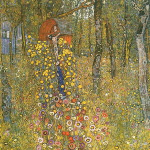 Reprodukcia obrazu Gustav Klimt - Farm Garden With Crucifix , 60 x 60 cm vyobraziť