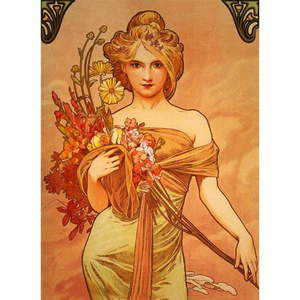 Reprodukcia obrazu Bouquet od Alfonsa Muchy, 40 x 55 cm vyobraziť
