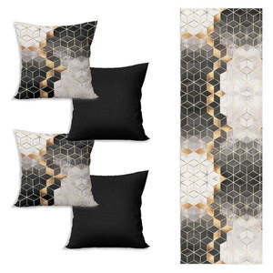 Set behúňa na stôl a 4 obliečky na vankúše Optic - Minimalist Cushion Covers vyobraziť