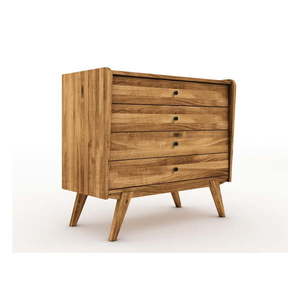 Nízka komoda z dubového dreva 100x90 cm Retro - The Beds vyobraziť