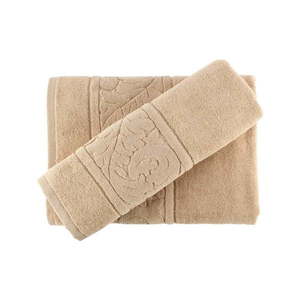 Set béžového bavlneného uteráka a osušky Foutastic Beige vyobraziť