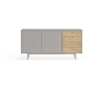 Nízka komoda v dekore duba v sivo-prírodnej farbe 159x80 cm Sierra – Teulat vyobraziť