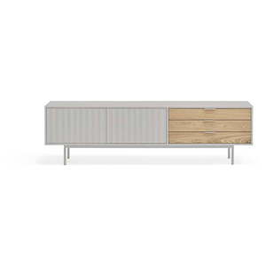 TV stolík v dekore duba v šedo-prírodnej farbe 180x52 cm Sierra – Teulat vyobraziť