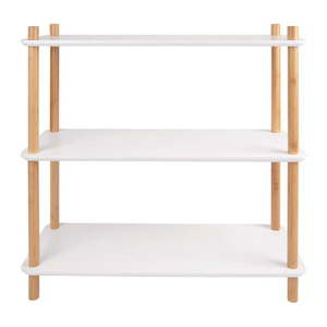 Biely regál s bambusovými nohami Leitmotiv Cabinet Simplicity, 80 x 82.5 cm vyobraziť