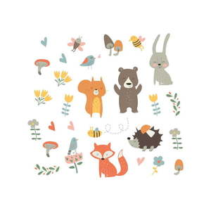 Súprava nástenných detských samolepiek Ambiance Funny Scandinavian Animals vyobraziť
