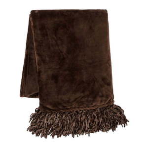 Tmavohnedý pléd Tiseco Home Studio Flanelo, 170 x 130 cm vyobraziť