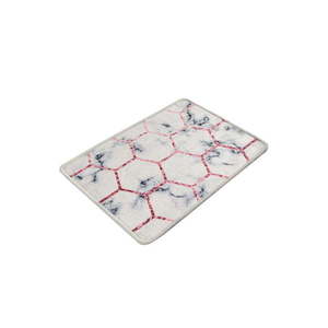 Biela/sivá kúpeľňová predložka 60x40 cm Honeycomb - Foutastic vyobraziť