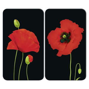 Kryty na sporák v súprave 2 ks z tvrdeného skla 52x30 cm Poppy - Maximex vyobraziť