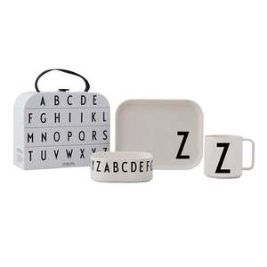 3-dielna detská jedálenská súprava s kufríkom Design Letters Classics Z vyobraziť
