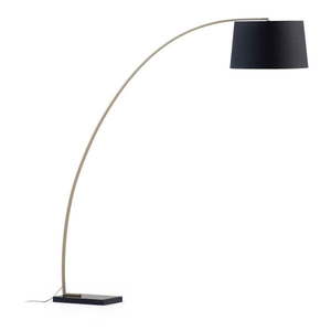 Čierna/v zlatej farbe stojacia lampa s textilným tienidlom (výška 210 cm) Juhe – Kave Home vyobraziť