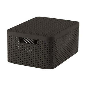 Tmavohnedý plastový úložný box s vekom 29x39x19 cm Style – Curver vyobraziť