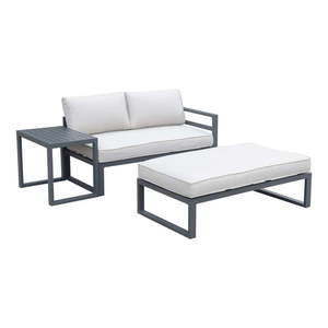 Čierno-biely záhradný lounge set pre 4 Jackson - Rojaplast vyobraziť