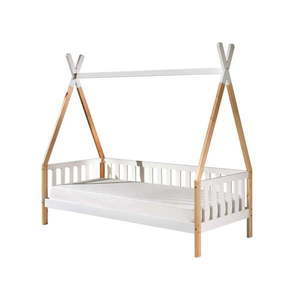 Biela detská posteľ so zábranou Vipack Tipi, 90 x 200 cm vyobraziť