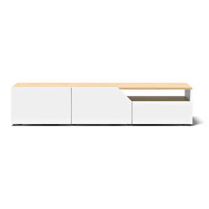 Biely TV stolík v dekore duba 180x38 cm Verone - TemaHome vyobraziť