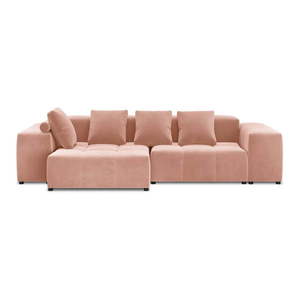 Ružová zamatová rohová pohovka (variabilná) Rome Velvet - Cosmopolitan Design vyobraziť