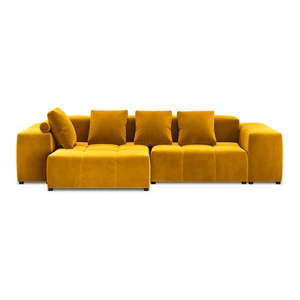 Žltá zamatová rohová pohovka (variabilná) Rome Velvet - Cosmopolitan Design vyobraziť