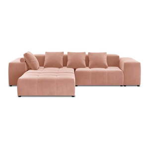 Ružová zamatová rohová pohovka (variabilná) Rome Velvet - Cosmopolitan Design vyobraziť