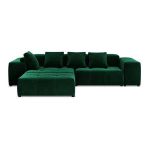 Zelená zamatová rohová pohovka (variabilná) Rome Velvet - Cosmopolitan Design vyobraziť