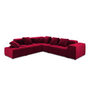 Červená zamatová rohová pohovka (variabilná) Rome Velvet - Cosmopolitan Design vyobraziť