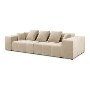 Béžová zamatová pohovka 320 cm Rome Velvet - Cosmopolitan Design vyobraziť