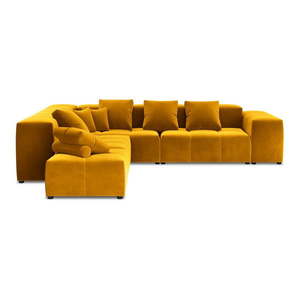Žltá zamatová rohová pohovka (variabilná) Rome Velvet - Cosmopolitan Design vyobraziť