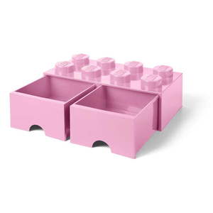 Svetloružový úložný box s dvoma zásuvkami LEGO® vyobraziť