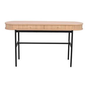 Konzolový stolík v dekore duba v prírodnej farbe 142x47 cm Haddington - Rowico vyobraziť