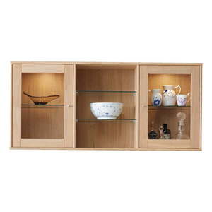 Závesná vitrína s osvetlením v dekore duba 133x61 cm Mistral - Hammel Furniture vyobraziť