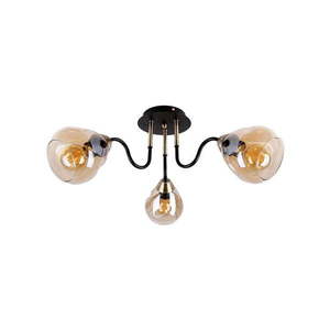 Stropné svietidlo so skleneným tienidlom v čierno-zlatej farbe Unica - Candellux Lighting vyobraziť