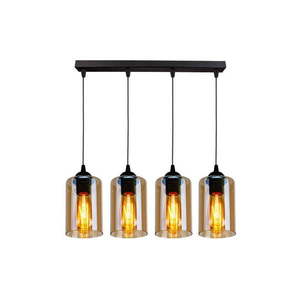 Čierne závesné svietidlo so skleneným tienidlom 10x65 cm Bistro - Candellux Lighting vyobraziť