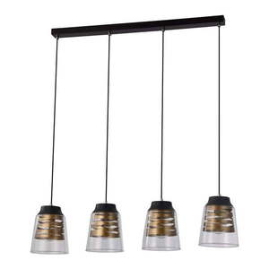 Čierne závesné svietidlo so skleneným tienidlom 15.5x84 cm Fresno - Candellux Lighting vyobraziť